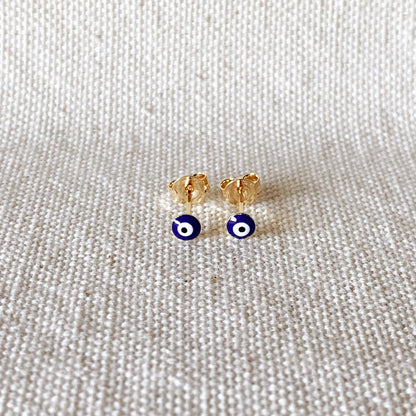 18k Gold Filled Petite Evil Eye Stud Earrings